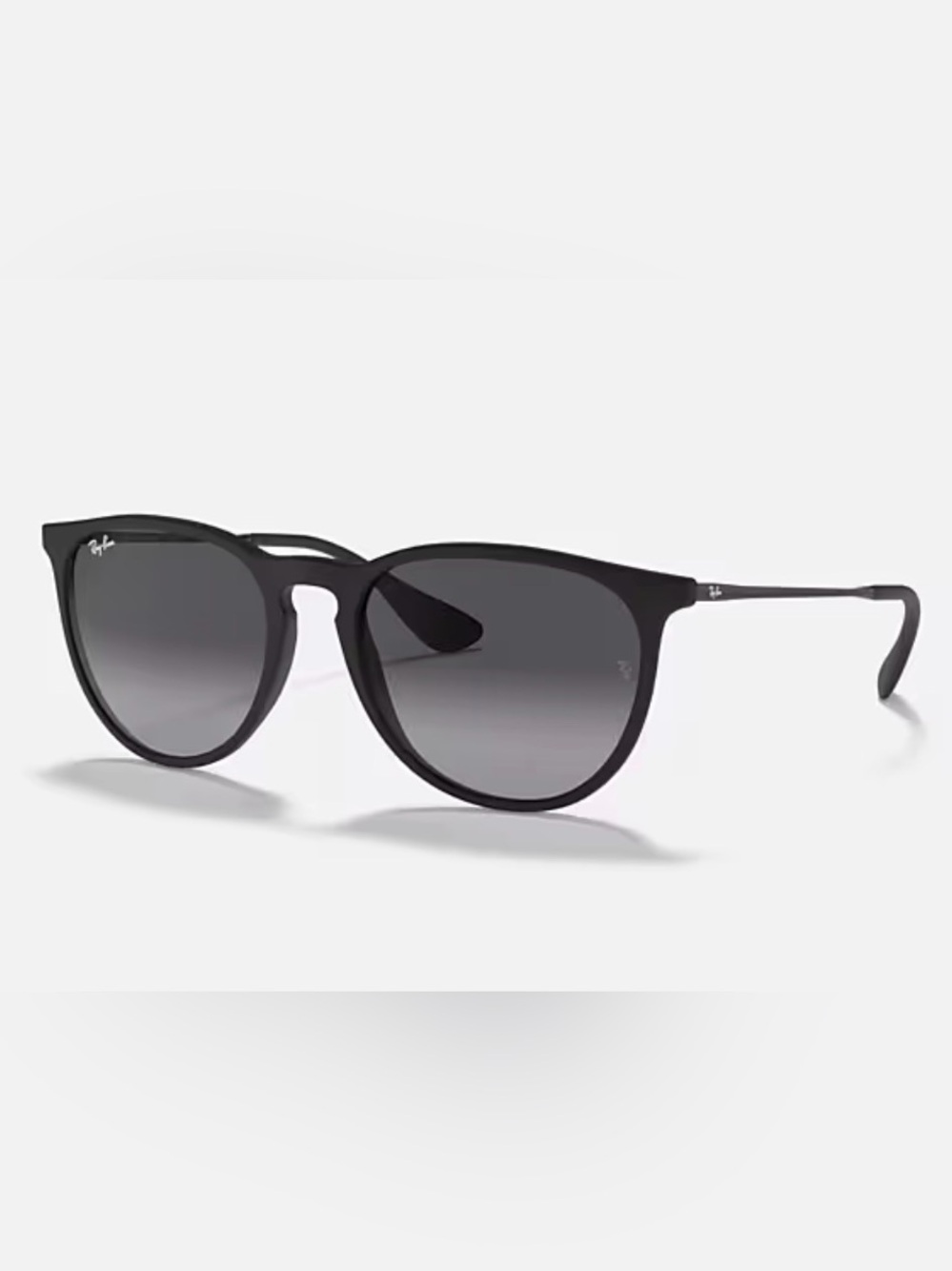 Ray-Ban Black Frame Sunglasses with Gray Gradient Lenses - Modern Round Style
